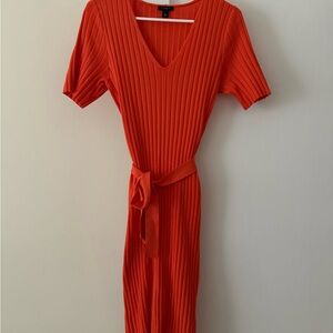 Orange LOFT ribbed dress